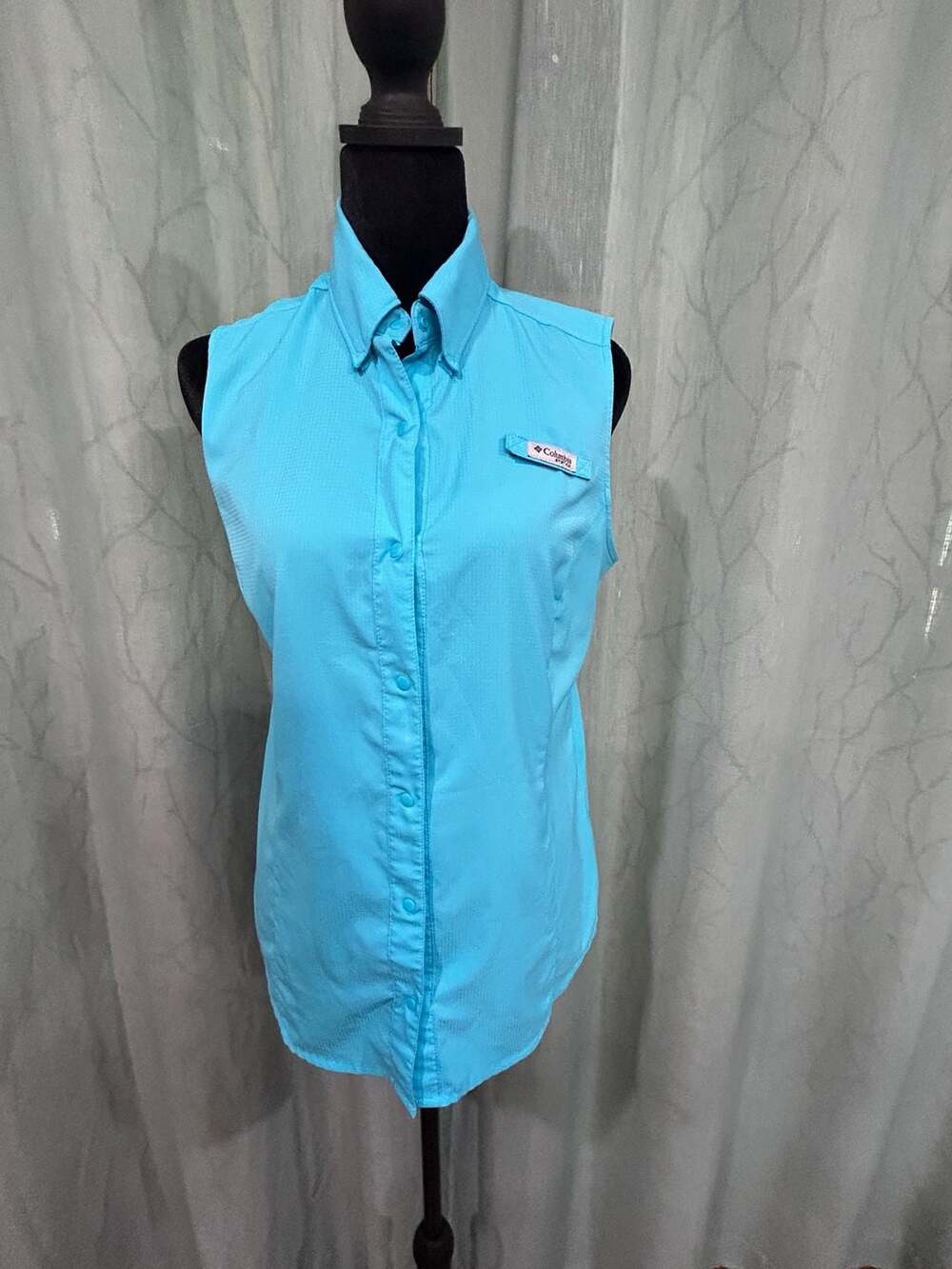 Columbia Sportswear Women's PFG Tamiami Sleeveless Fishing Shirt Small Gulf Stre